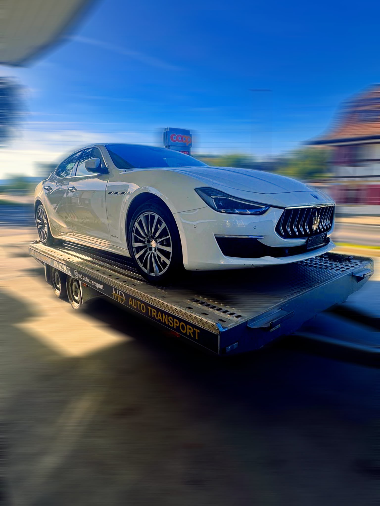 Maserati Ghibli transporté par MD Auto Transport